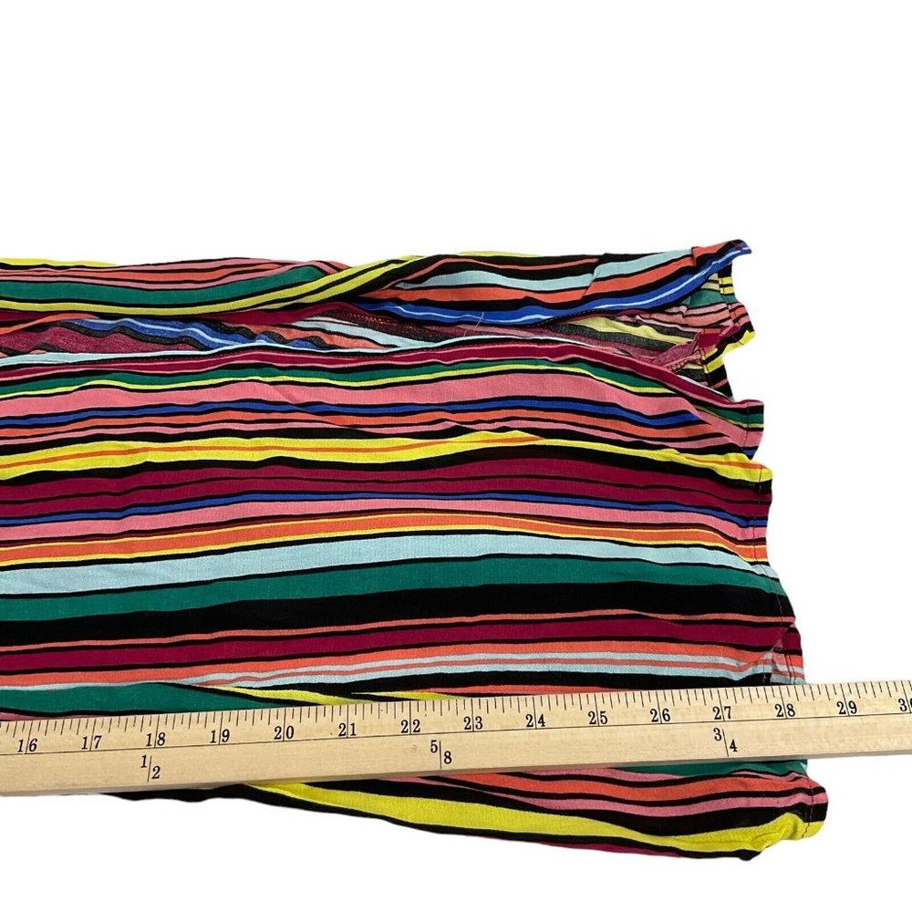 Aqua Pants Women's Sz S Multicolor Striped Side Slit Wide Leg High Rise $87 - Picture 13 of 14